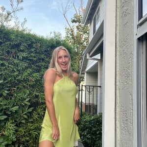 Lime green rippled size small Commence Dress! BRAND NEW!! TAGS ATTACHED